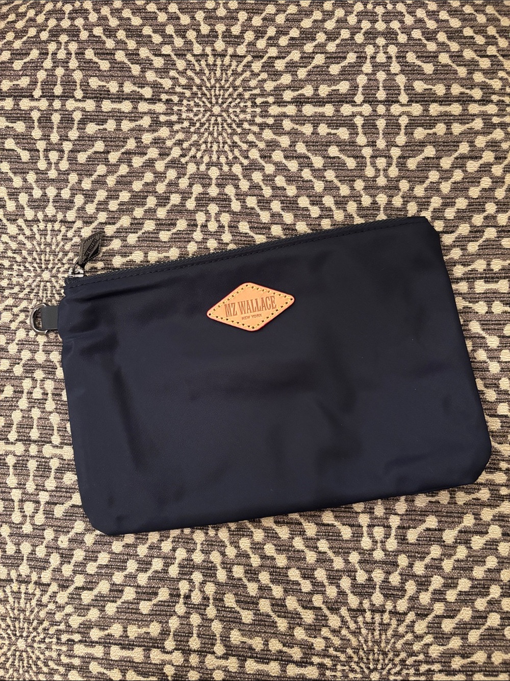 MZ Wallace Navy Cosmetic Accessories Bag Pouch with D Ring to Clip on a Bag NEW